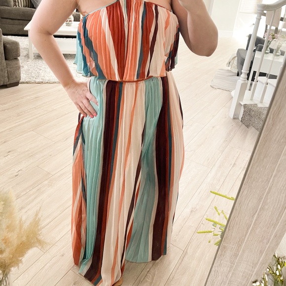 multi stripe crop top and maxi skirt set - Picture 15 of 15